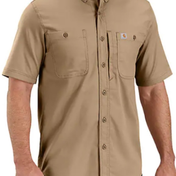Carhartt Size M Mens Rugged Professional Series Short Sleeve Button Down Shirt - Picture 3 of 3